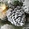 22" Pre-Lit Flocked Chiwawa Basin Pine Tree With Pinecones In Gray Pot, Clear LED Lights